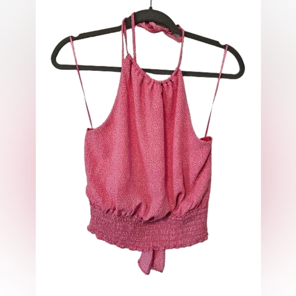 Sienna Sky Pink and White Tank Crop Top Women's Size Large NWOT - Picture 1 of 7